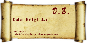 Dohm Brigitta névjegykártya